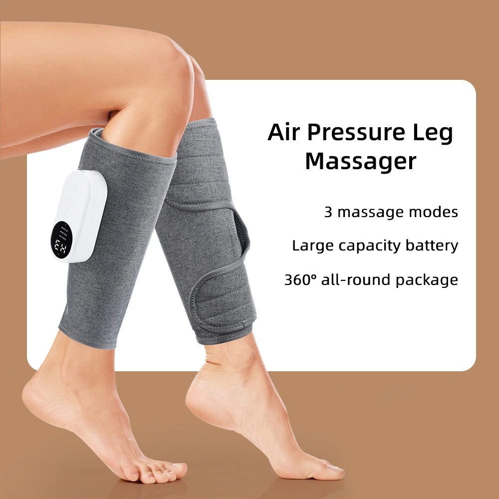 Electric Leg Massager Charging Calf Air Compression Massager with Three Massage Modes Thigh and Knee 360° All-Round Packag