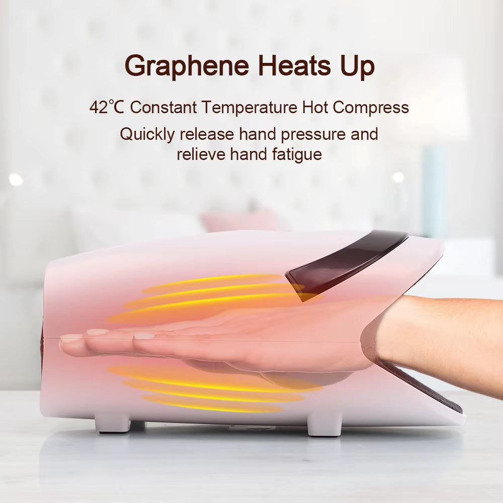 Hand Massager Machine for Wrist Arthritis Pain Relief Vibartion Heat and Pressure Acupoint Physiotherapy Palms Hand Shiatsu