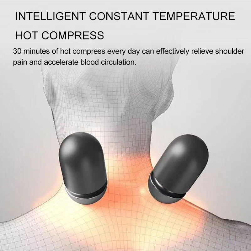 Rechargeable Neck Massage Pillow 3 Modes Heated Vibrating Pillow Orthopedic Neck Stretcher Cervical Traction Relaxation Massager