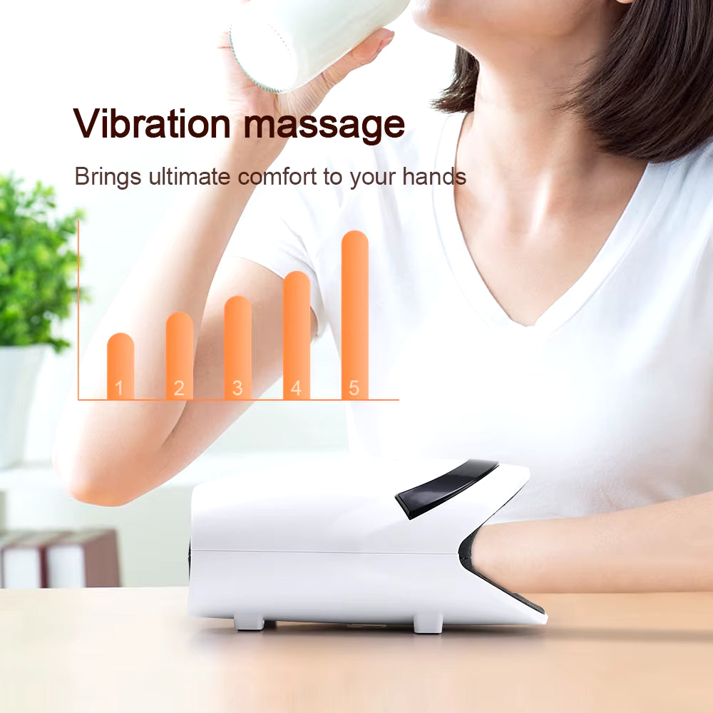 Hand Massager Machine for Wrist Arthritis Pain Relief Vibartion Heat and Pressure Acupoint Physiotherapy Palms Hand Shiatsu