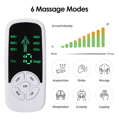 EMS Electric Muscle Therapy Stimulator 6 Modes Tens Unit Machine Meridian Physiotherapy Pulse Abdominal Prostate Body Massager