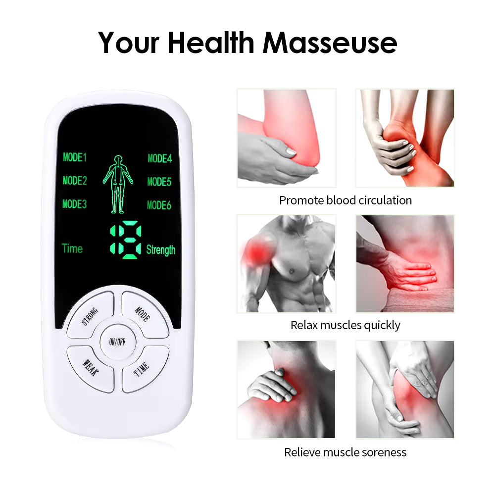 EMS Electric Muscle Therapy Stimulator 6 Modes Tens Unit Machine Meridian Physiotherapy Pulse Abdominal Prostate Body Massager