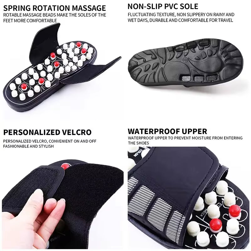 Acupoint Massage Slippers Therapy Massager Shoes for Feet Unisex Home Flip Flop Health Care Medical Rotating Foot Massager Shoes