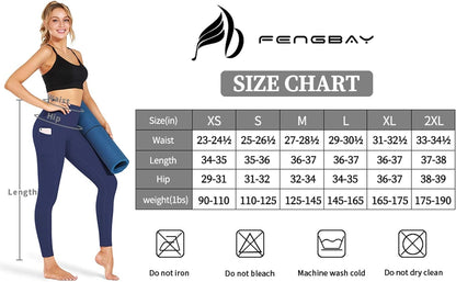 High Waist Yoga Pants, Pocket Yoga Pants Tummy Control Workout Running 4 Way Stretch Yoga Leggings